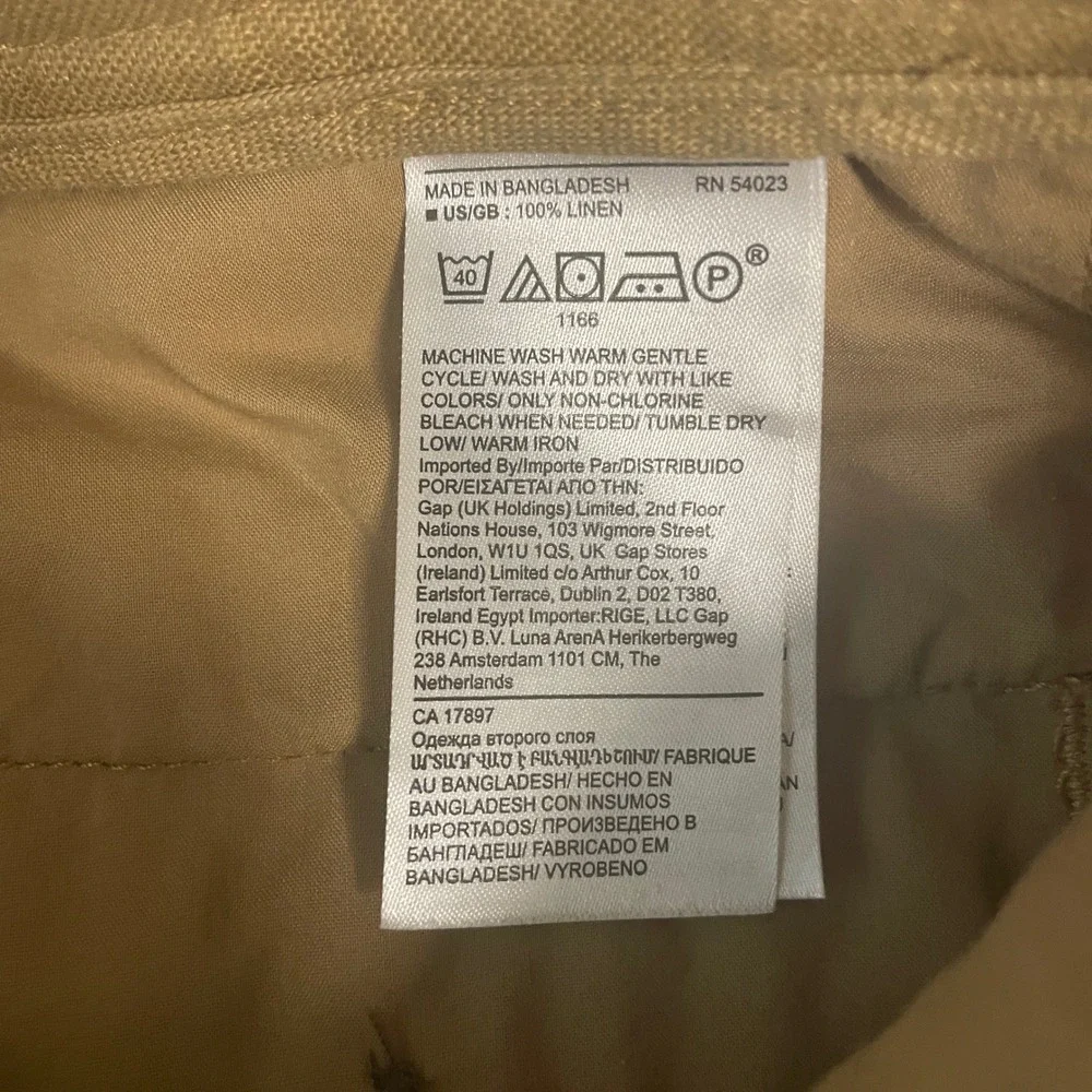 Banana Republic Pleated Linen Pants Womens 2 Iced Latte Brown High Rise Wide Leg